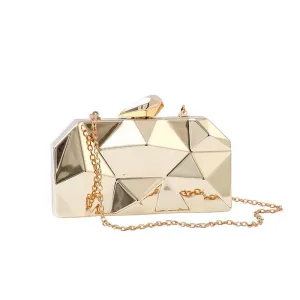 Luxy Moon Unique Square Metal Evening Clutch Bag