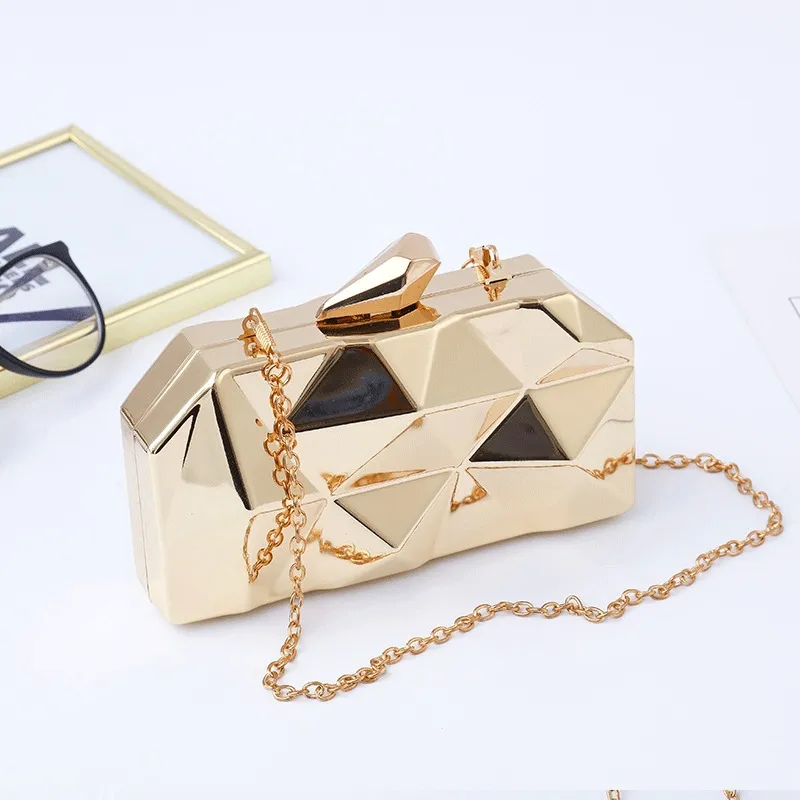 Luxy Moon Unique Square Metal Evening Clutch Bag