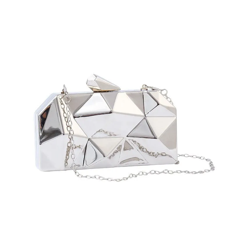 Luxy Moon Unique Square Metal Evening Clutch Bag