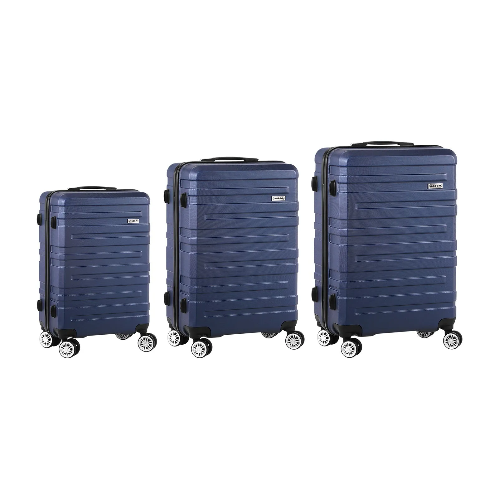 Mazam 3PCS Luggage Suitcase Trolley Set Travel TSA Lock Storage Hard Case Navy