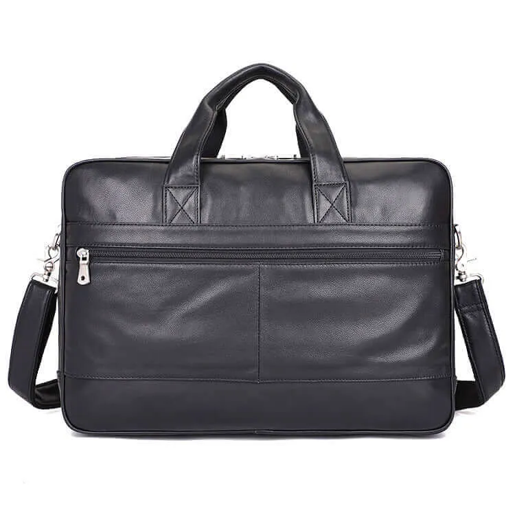 Men's Large Capacity Leather Laptop Bag – Ideal for Business Travel