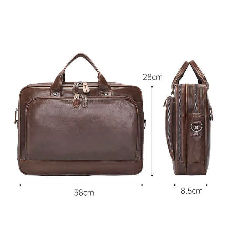 Men's Premium Leather Laptop Bag - Style & Functionality