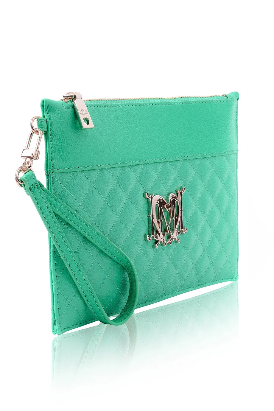 MONOGRAM Mint Quilted Clutch