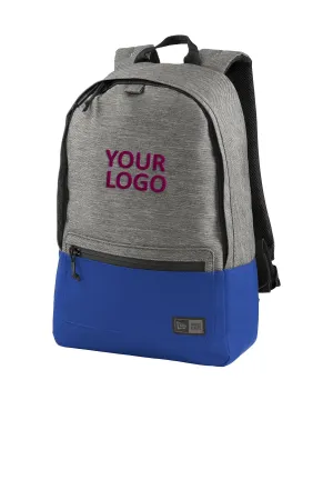 New Era Legacy Custom Backpacks, Grey Twill Heather/ Royal