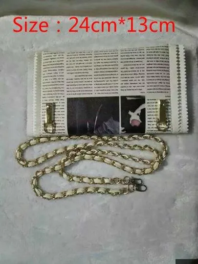 Newspapers modeling unique fashion personality letter envelope bag casual clutch purse evening bags with clothing free shipping