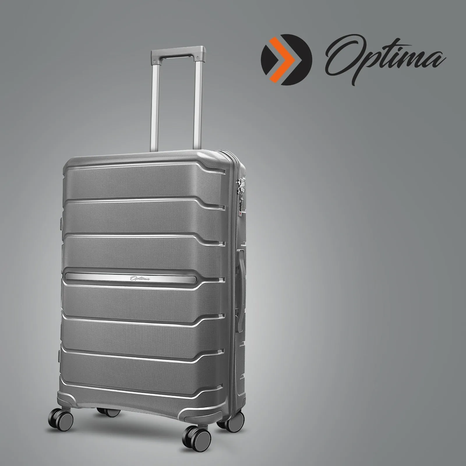 Optima Zenith Hardside Expandable with Double Spinner Wheels, Carry-On 24-Inch, Grey