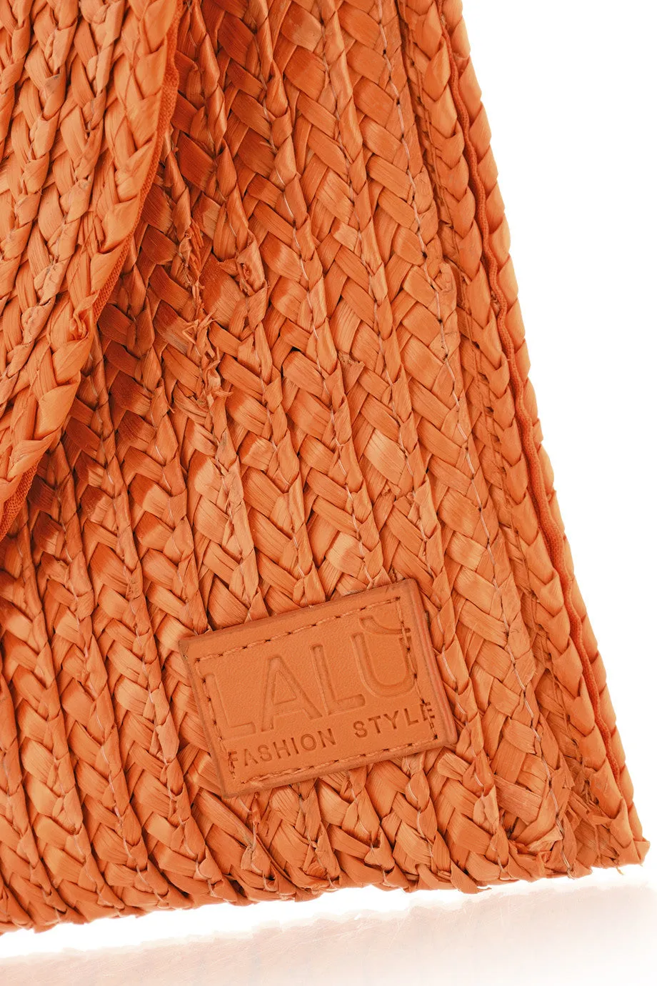 PENNY Orange Woven Clutch