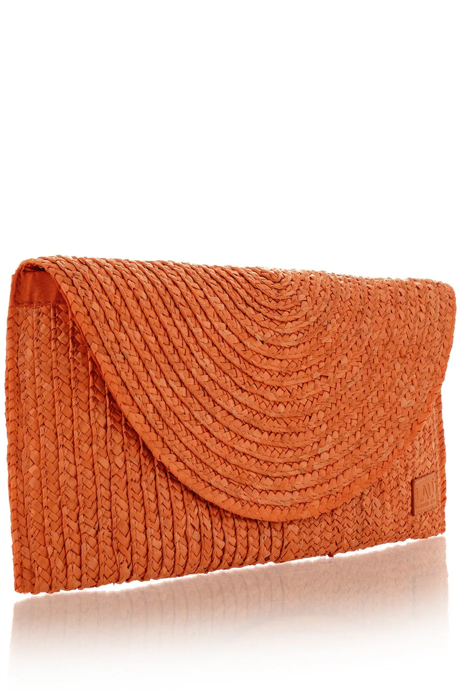 PENNY Orange Woven Clutch