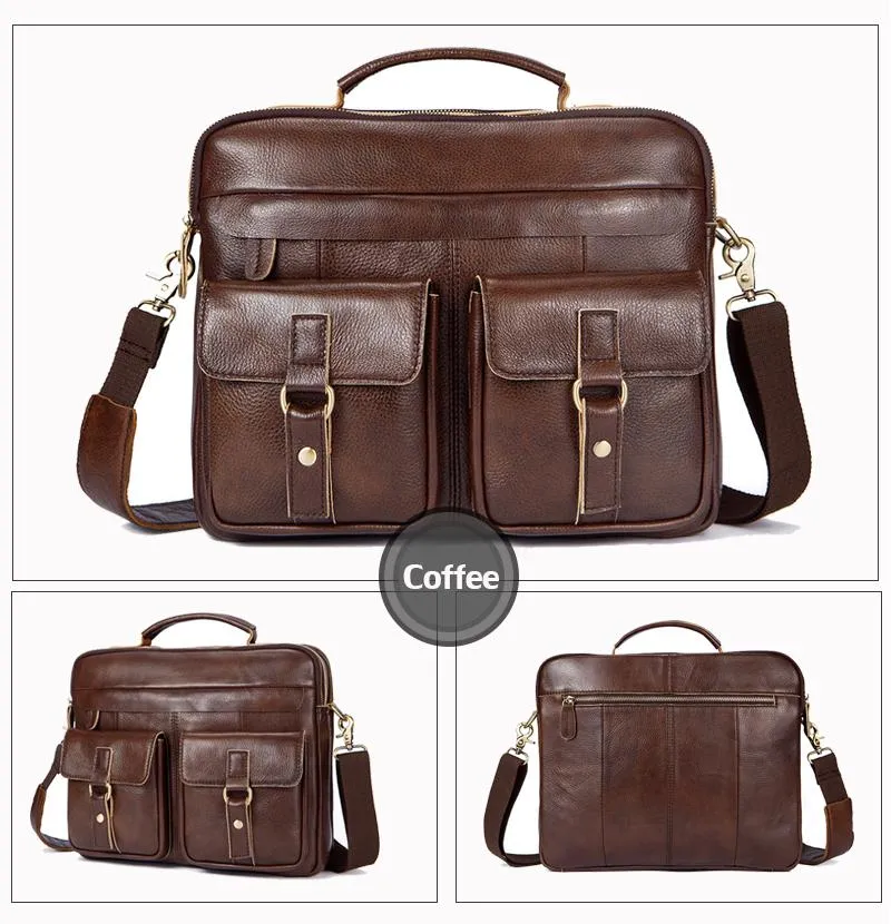 Premium Genuine Leather Briefcase - 11 Different Colors