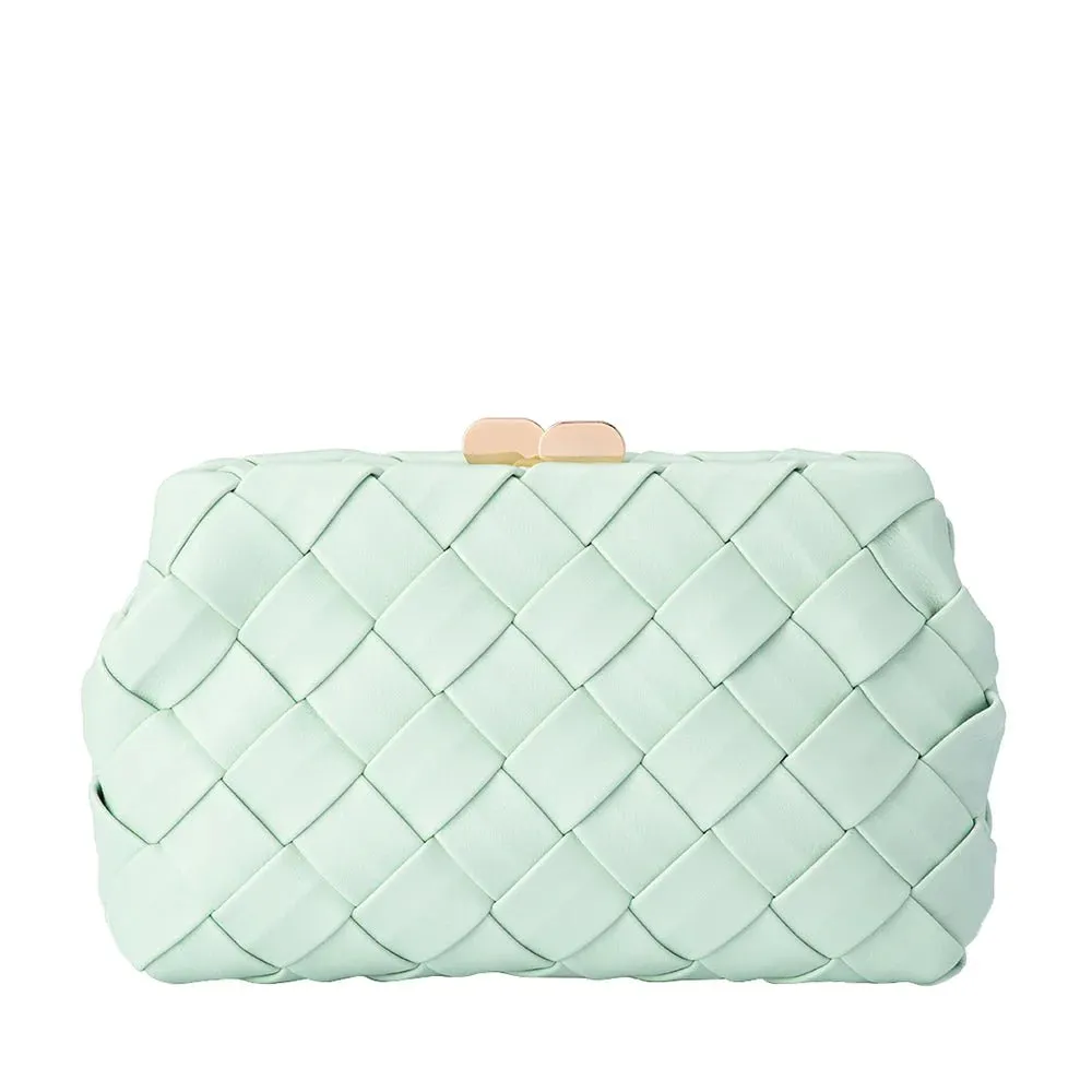 Quinn Woven Clutch in Mint