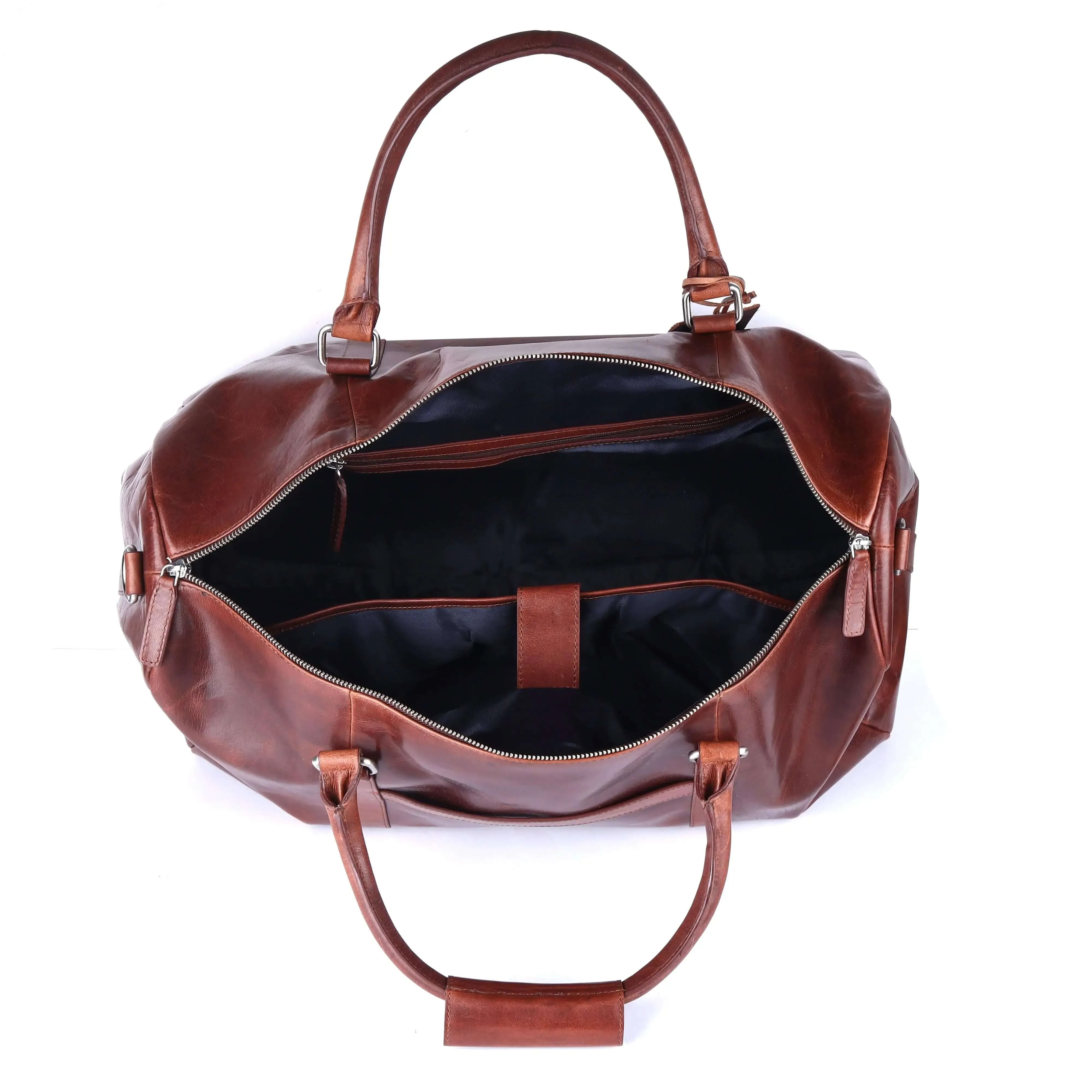 Stylish Genuine Leather Light Brown Weekend Bag | Travel Duffle for Short Getaways