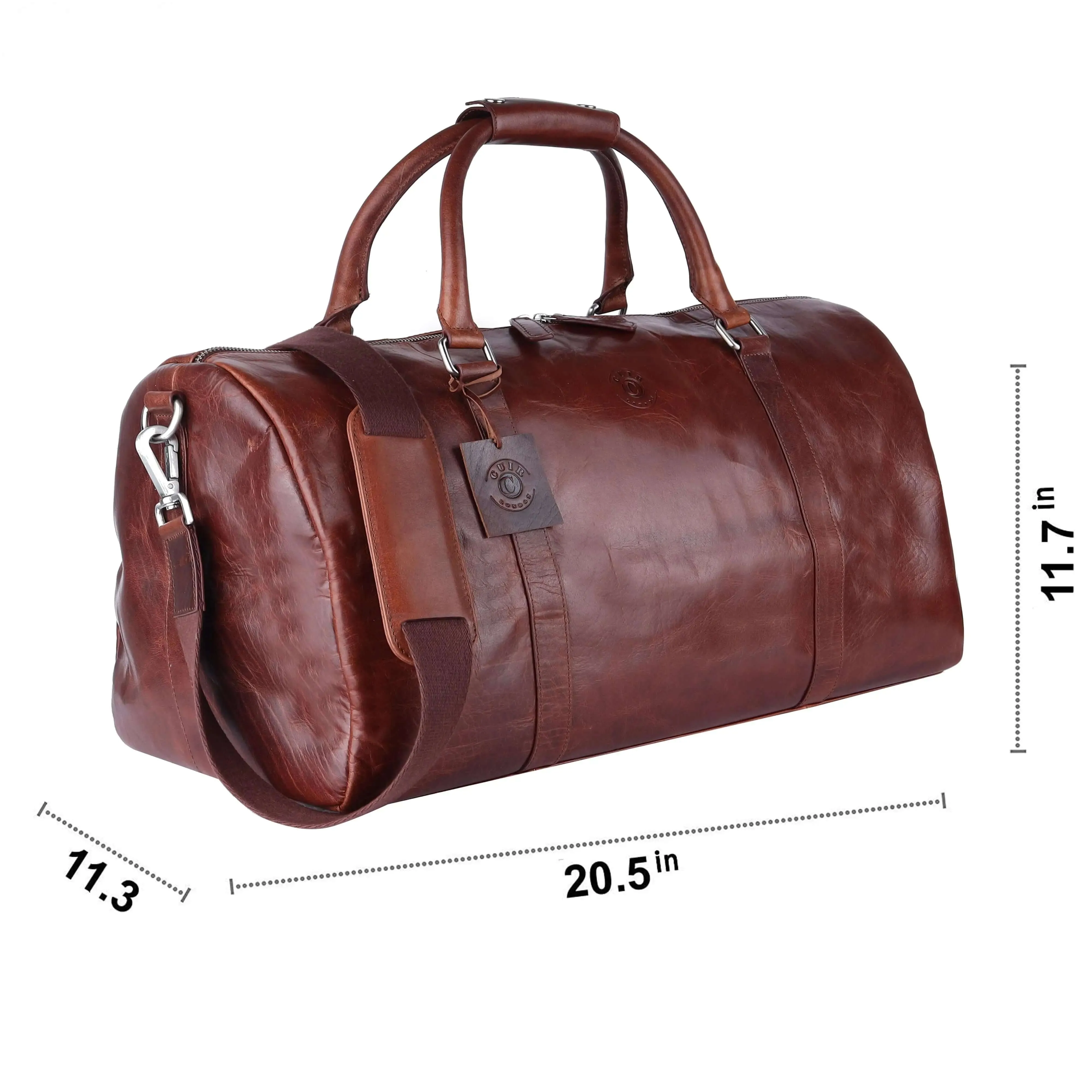 Stylish Genuine Leather Light Brown Weekend Bag | Travel Duffle for Short Getaways