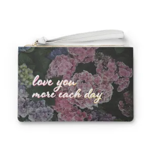 Sweet Floral Design Vegan Zipped Clutch Bag