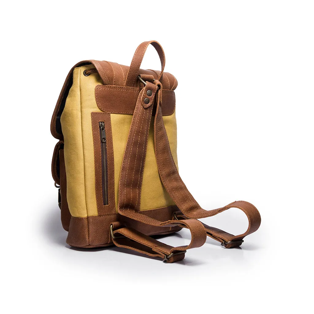 Tomcat | Mustard Yellow | Cotton Canvas | Brown Leather