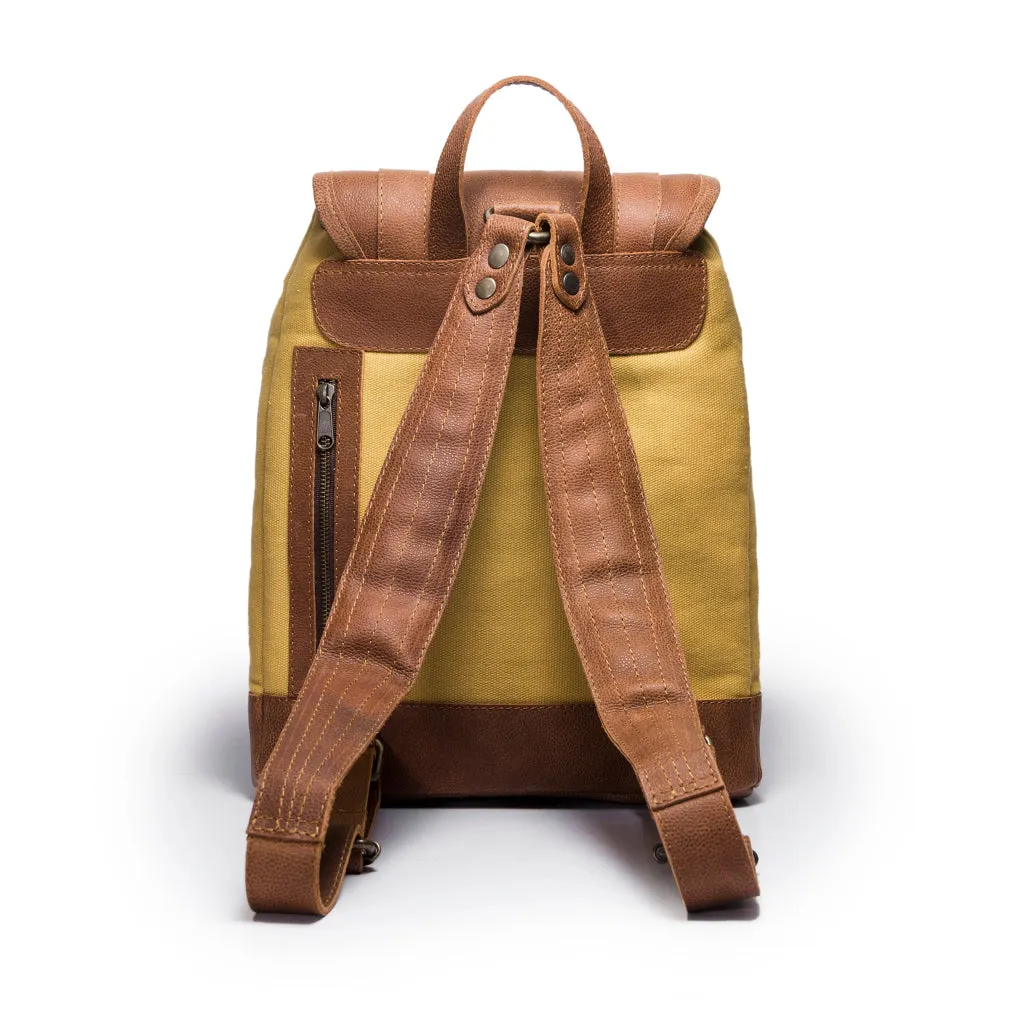 Tomcat | Mustard Yellow | Cotton Canvas | Brown Leather