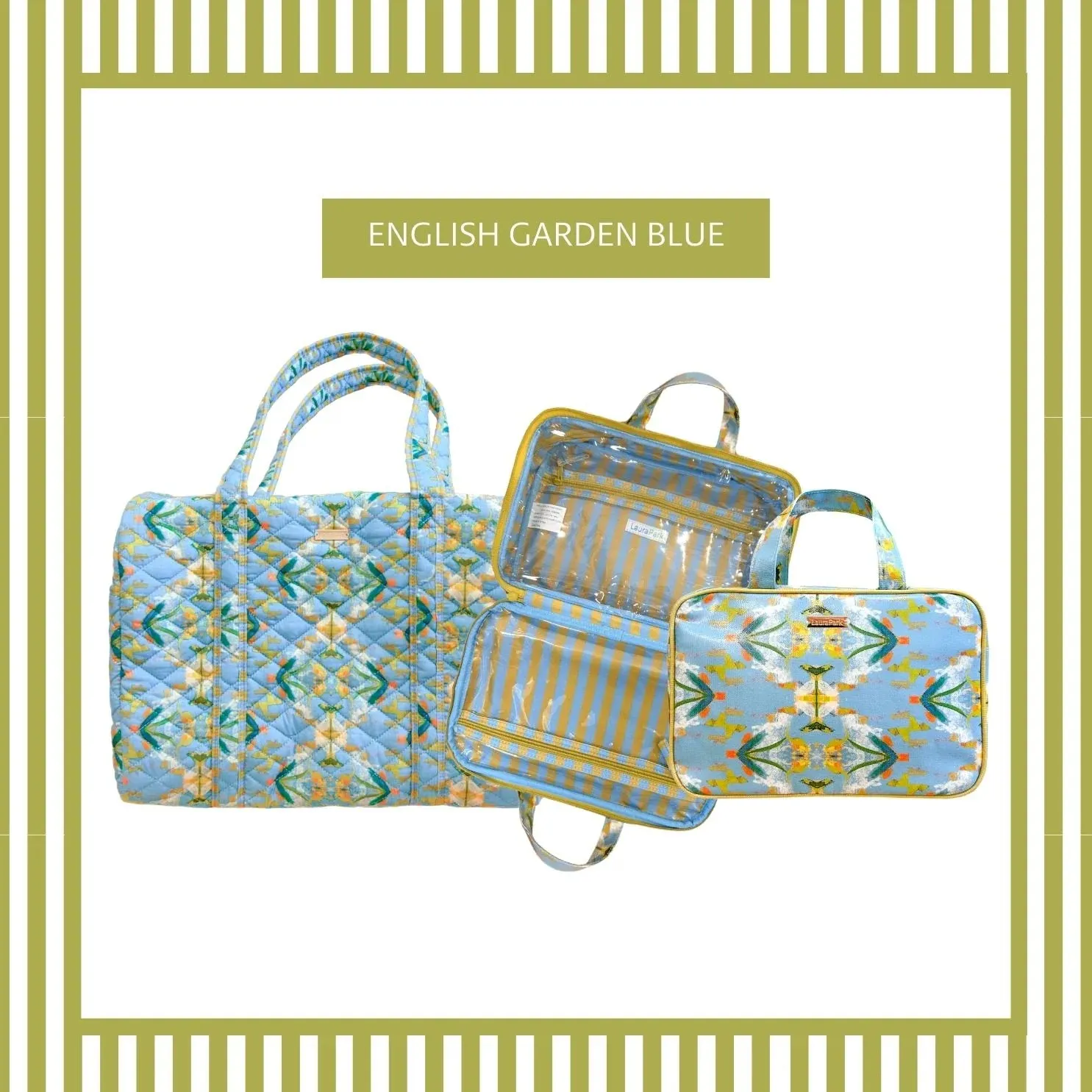 Travel Duffle Bag - English Garden Blue