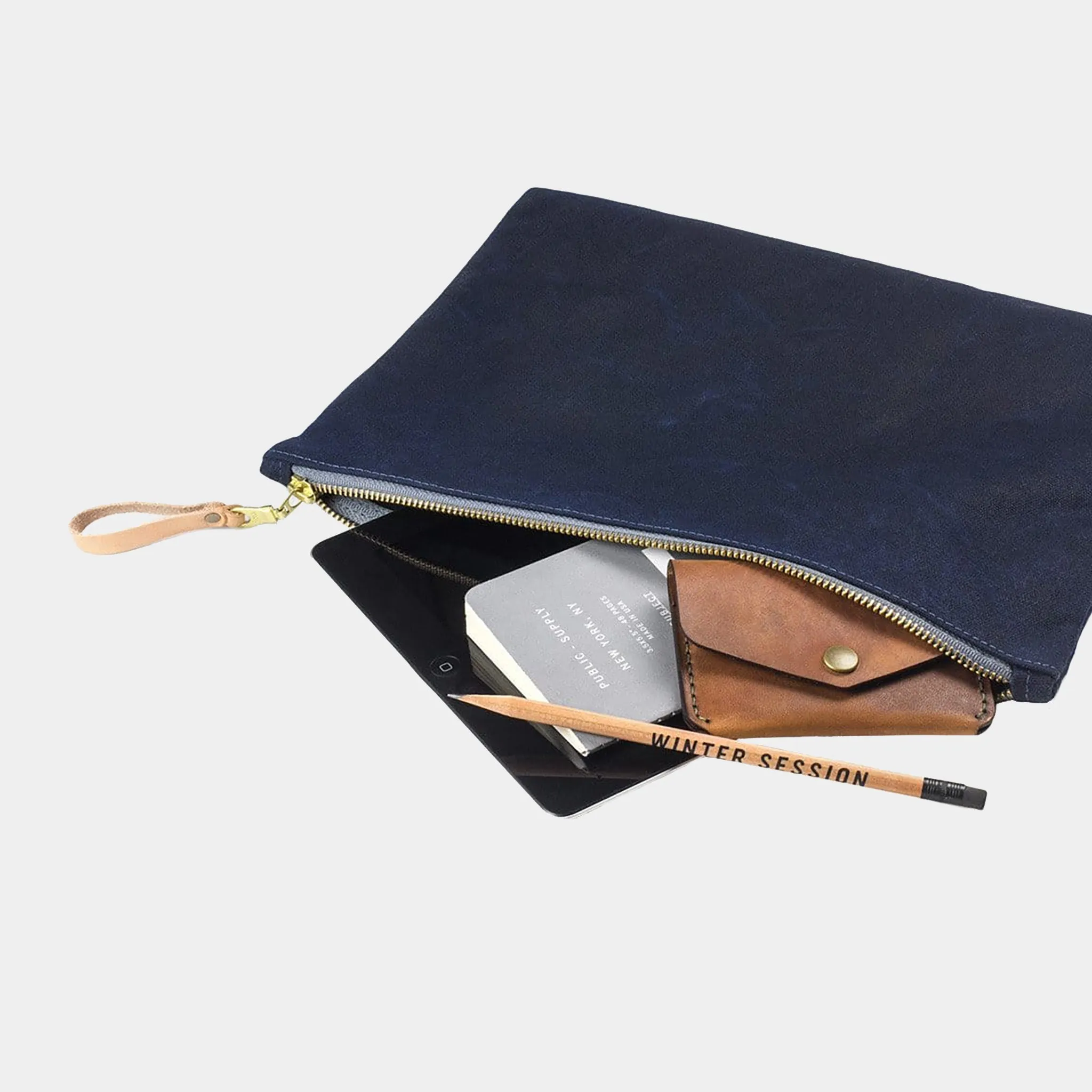 Waxed Canvas Zip Folio